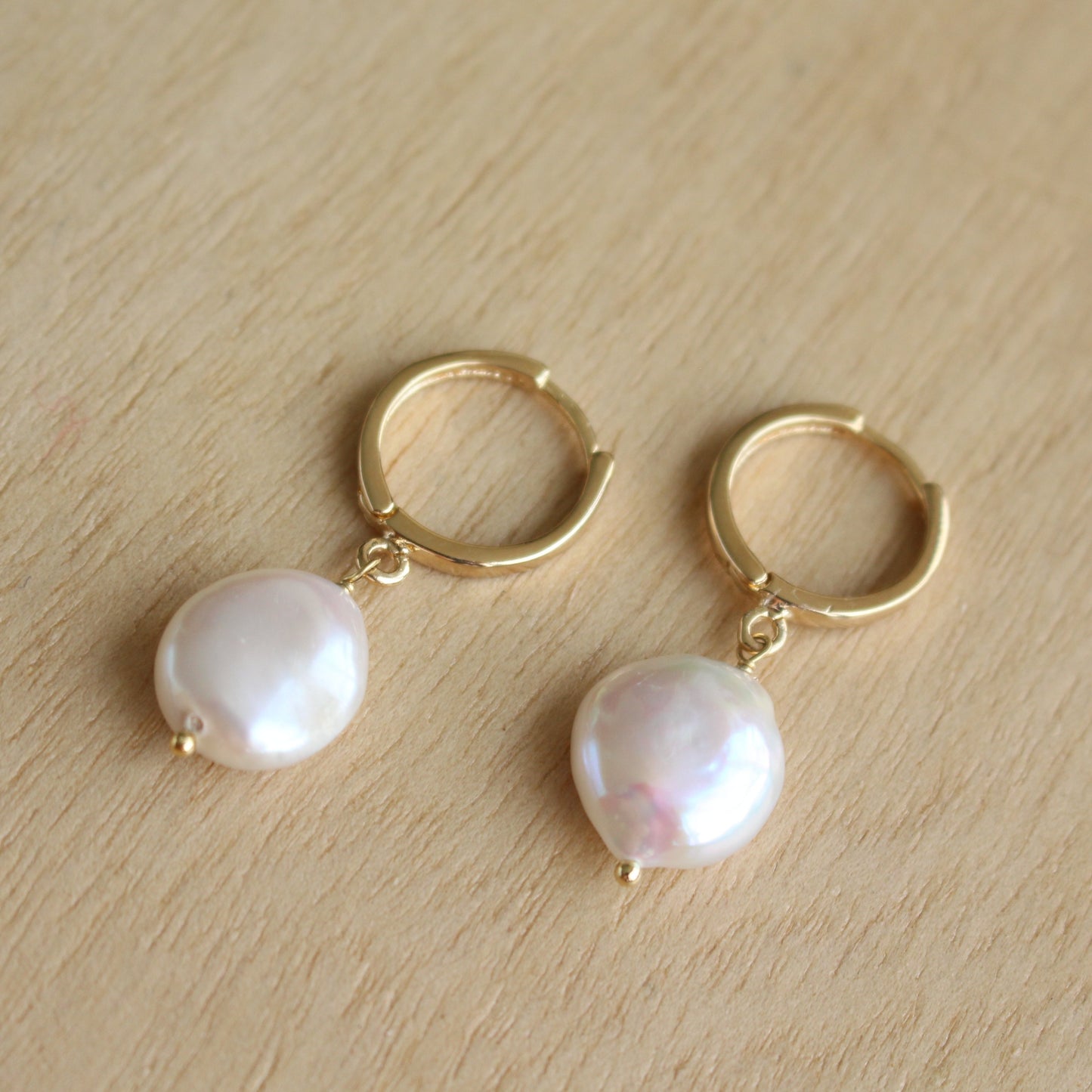 Coin Pearl Hoops