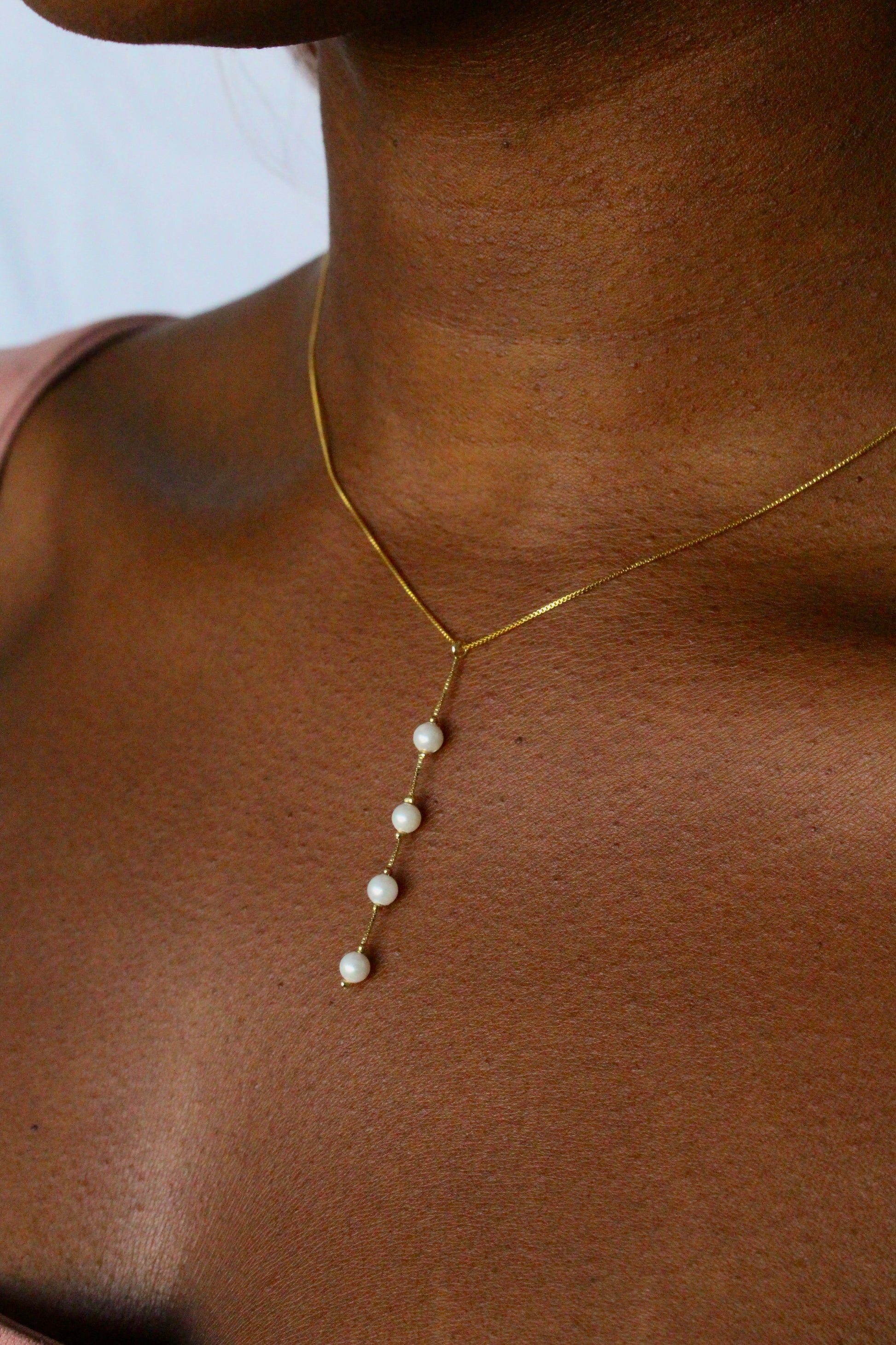 18K Gold Plated Cultured Pearls Maisie Necklace - Model